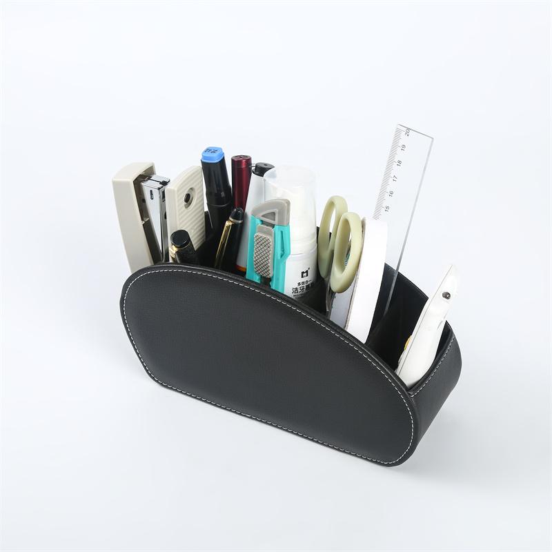 LG8175 5-Compartment PU Leather Multifunctional Office Organizer Pen Holder Home Office & School Multi-Purpose Storage