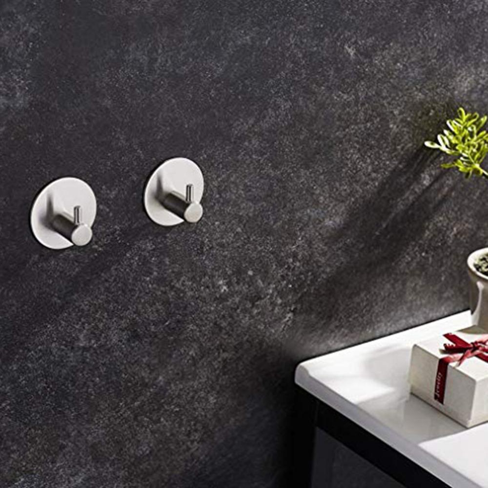 Towel Holder 4Pcs/Set Bathroom Self Adhesive Wall Hook For Towel Robe Brushed Stainless Steel Wall Rack Hanger Towel Rack 5cm