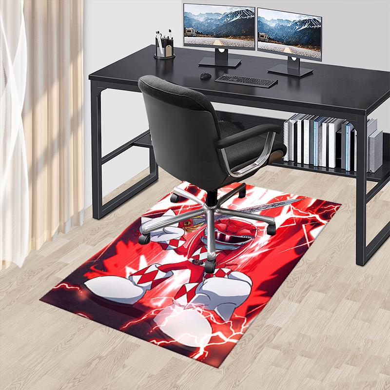 

1pc Red Ranger Sword Office Chair Mat - Anime Cartoon Design, Non-Slip Carpet for Home Decor, Suitable for All Seasons.T072 60cm by 90cm