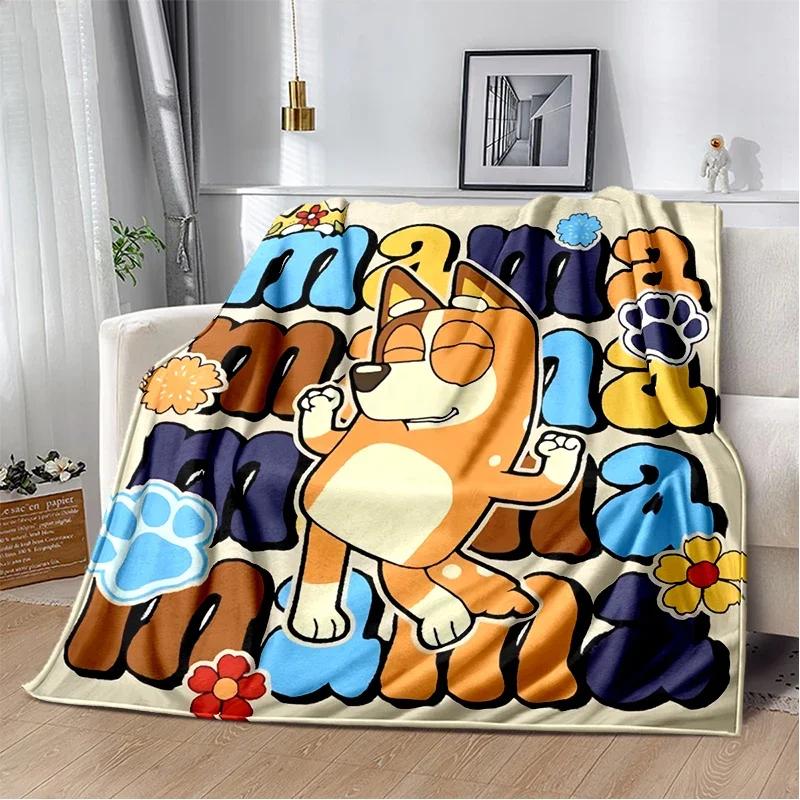 3D Print B-Blueys Family Cartoon Dog Blanket,Soft Throw Blanket for Home Bedroom Bed Sofa Travel Cover Kid Gift