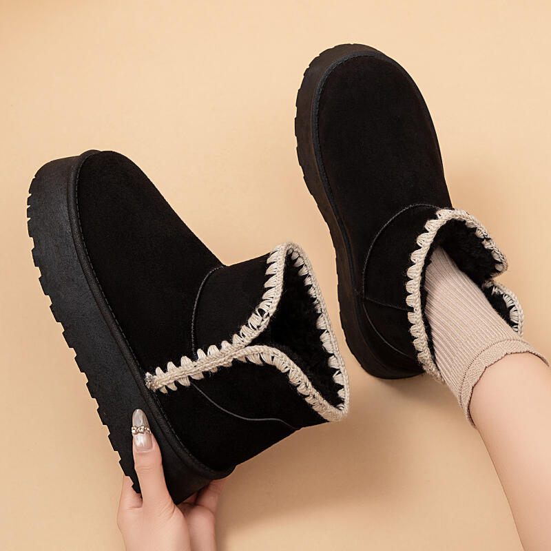 Arctic Winter Boots for Women - Thermal Knee-High Snow Boots with Anti-Slip Thick Sole & Slavic Knit Pattern