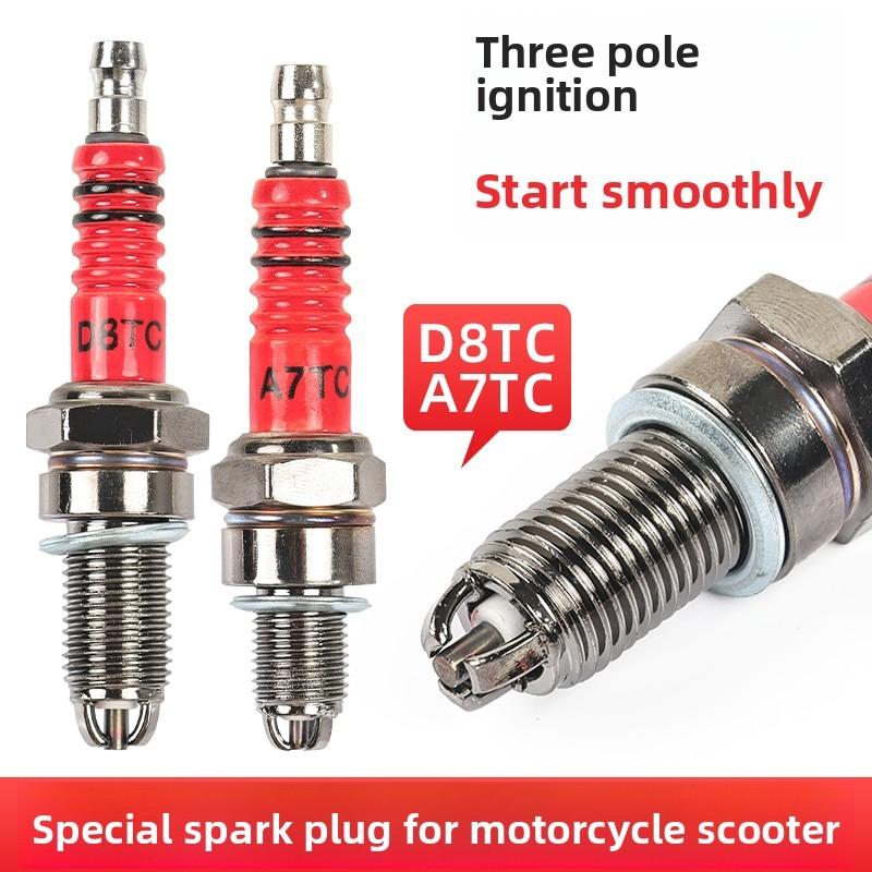 Three-stage spark plugs for scooters, A7TC/D8TC motorcycle models with 125 and 150 horsepower, 100cc universal ignition plugs