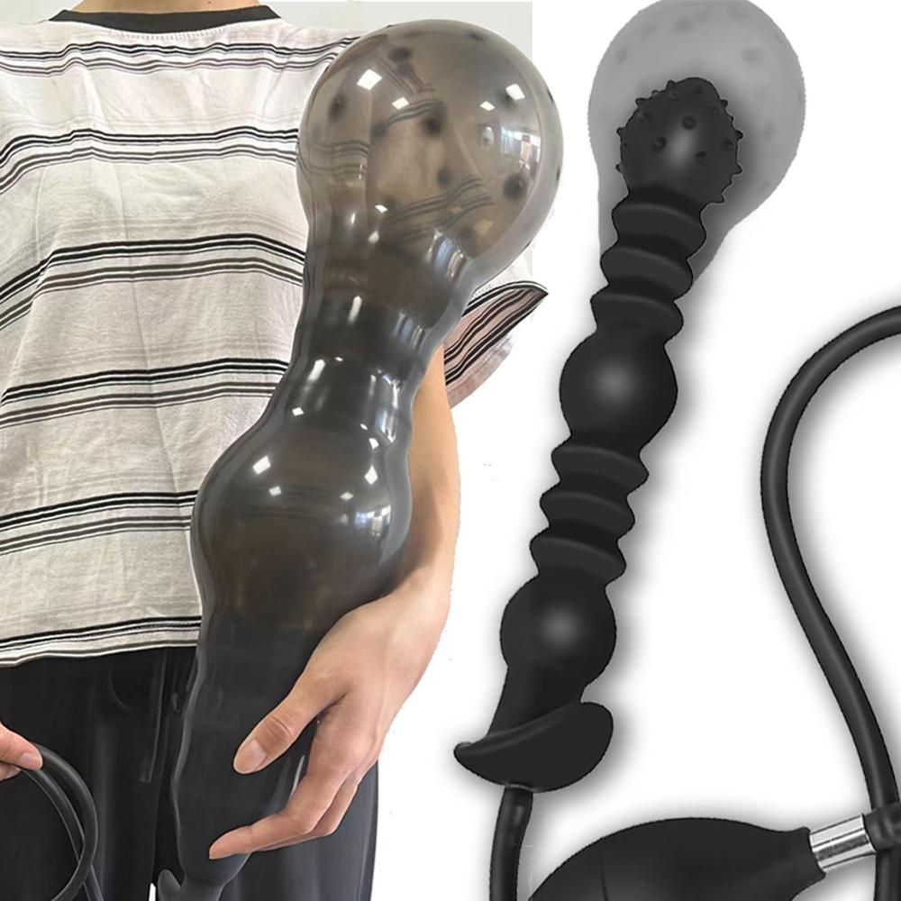 New Super Huge Inflatable Anal Plug Expandable Big Butt Prostate Massager Vagina Anus Dilator Adult Sex Toys for Men Woman Gay