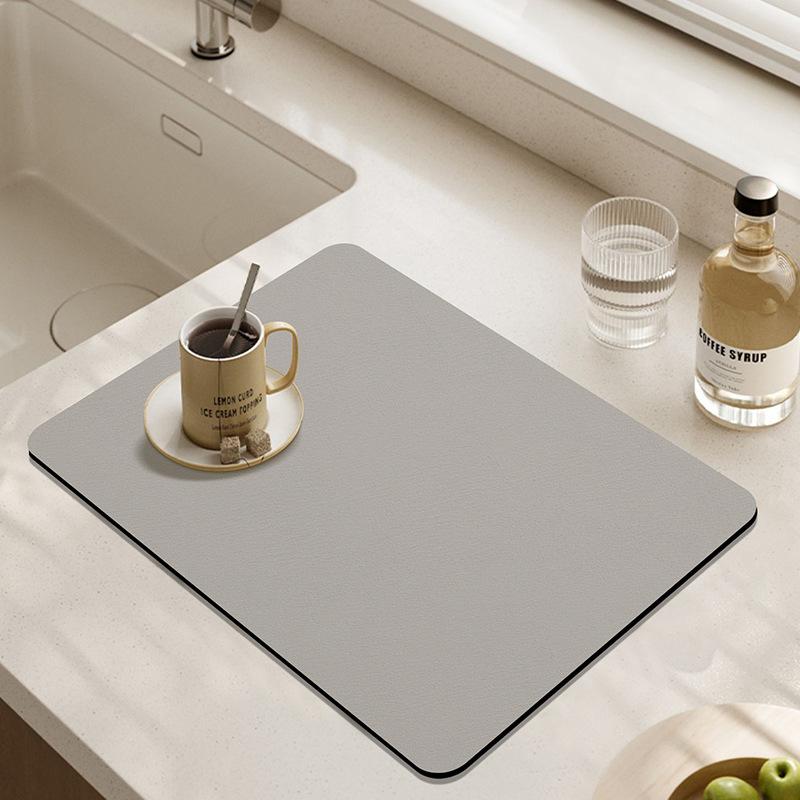Coffee Machine Absorbent Mat Bowl Dish Drying Mat Non-slip Bar Drain Mat Kitchen Countertop Mat Table Washer Mat
