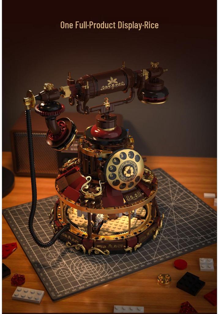 Huiji H1014 Retro European-Style Carousel Telephone Building Blocks for Kids