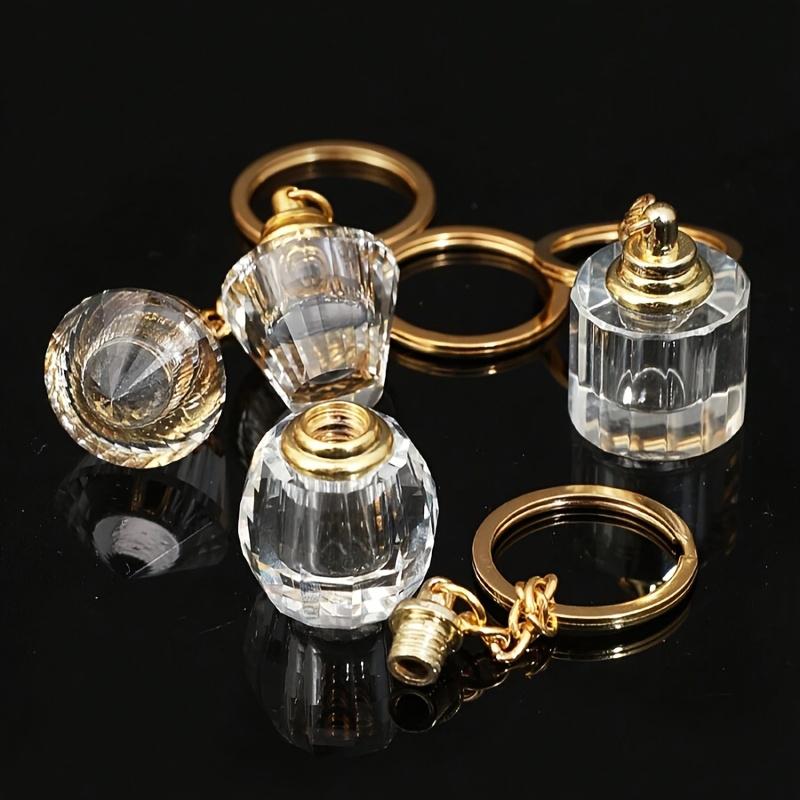 Elegante Mini Glazen Parfumflesje Sleutelhanger Draagbaar Navulbaar Glazen Flesje Met Dop Sleutelhanger Ideaal Cadeau Voor Vriendin, Verjaardag