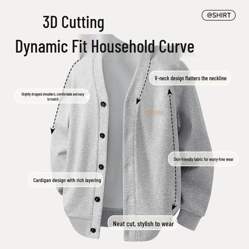 Mark Fairwhale Men's Heavyweight V-Neck Cardigan Sweatshirt