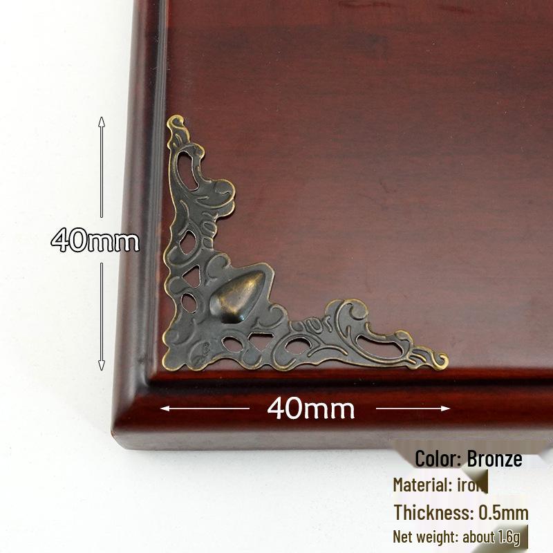 

Retro Wooden Box Corner Protector - Chinese Furniture Hardware Accessory Iron Corner 40*40mm античный бронзовый