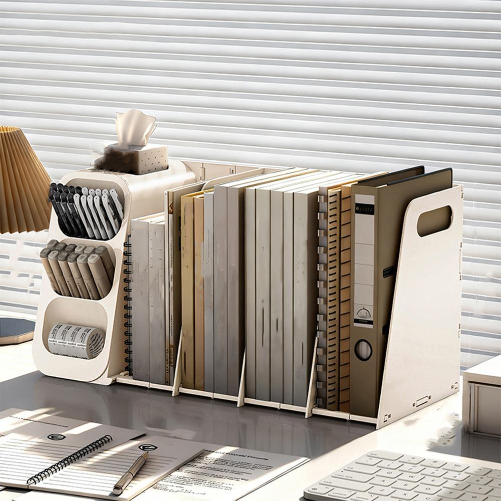 

Студенская книжная полка большой вместимости Складная подставка для книг Держатель для файлов Студенческая учеба 4 Grids Yellow