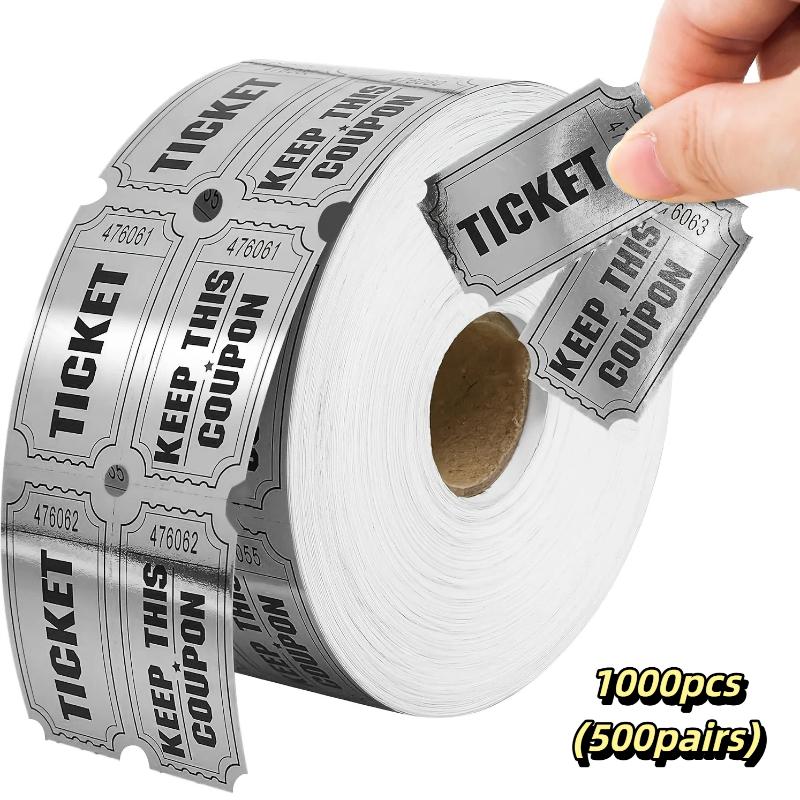 Colorful Tearable Raffle Tickets Double Rolls Admission Ticket, For Events, Competitions, Classroom Rewards, Carnivals