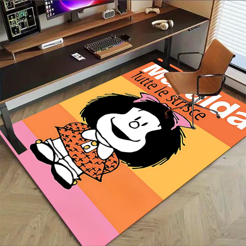 1pc Mafalda Comic Strips Collection Carpet for Playroom Bedroom Living Room Sofa Home Decor,kids Game Area Rug Non-slip Floor Mat Y73030