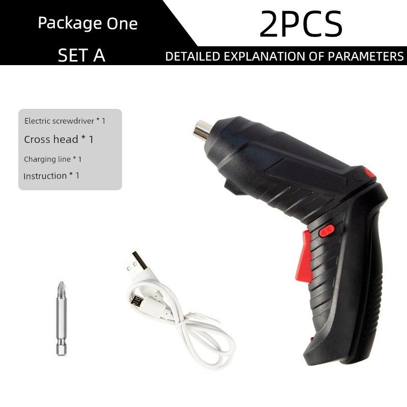 

Electric Screwdriver Electric Batch Electric Hand Drill Rechargeable Small Automatic Electric Screwdriver Mini Screwdriver Tool Suit Electric screwdriver (2pcs)