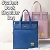 Lightweight Oxford Cloth Handbags Solid Color Student Book Shoulder Bag Canvas Tote Bags  Teenager