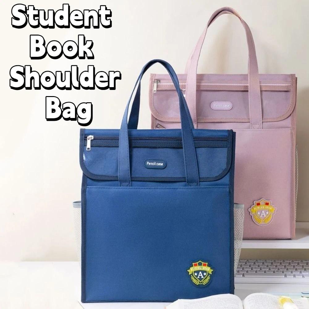 Lightweight Oxford Cloth Handbags Solid Color Student Book Shoulder Bag Canvas Tote Bags  Teenager