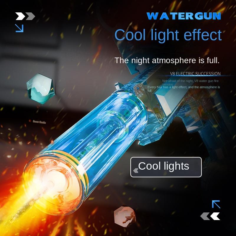 2025 Summer Electric Water Gun Water Gun Realistic LED Light Effects Children Toy Fully Automatic Continuous Shooting Water Gun