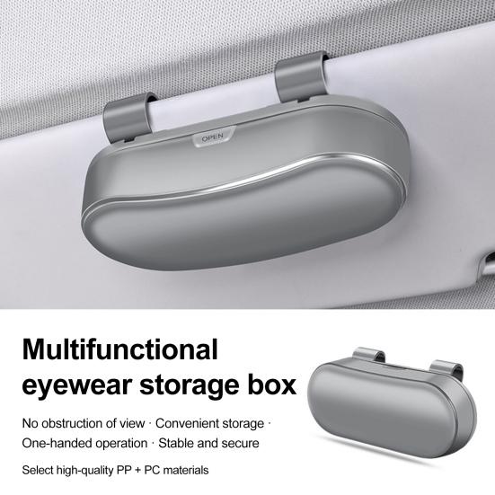 Car Storage Box with Shockproof Velvet Lining for Sunglasses And Small Items Automotive Eyeglasses Storage Case One-Hand Open Organizer
