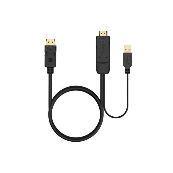 AISENS KONVERTERKABEL A122-0641 DISPLAYPORT MÄNNLICH HDMI MÄNNLICH USB MÄNNLICH 10 cm + 1,8 m SCHWARZ