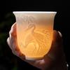 150ml Teacup Jade White Porcelain Cup Heart Sutra Cup Baifu Cup Ceramic Tea Set Supplies Living Room Coffee Table Decoration