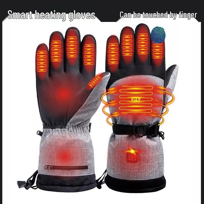 Winter Warm Touchscreen Electric Heating Gloves for Outdoor Cycling and Skiing - Waterproof