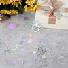 200Pcs Iridescent Birthday Party Confetti, Bachelorette Party Table Confetti Bride Diamond and Ring Shape Paper Confettis for Engagement