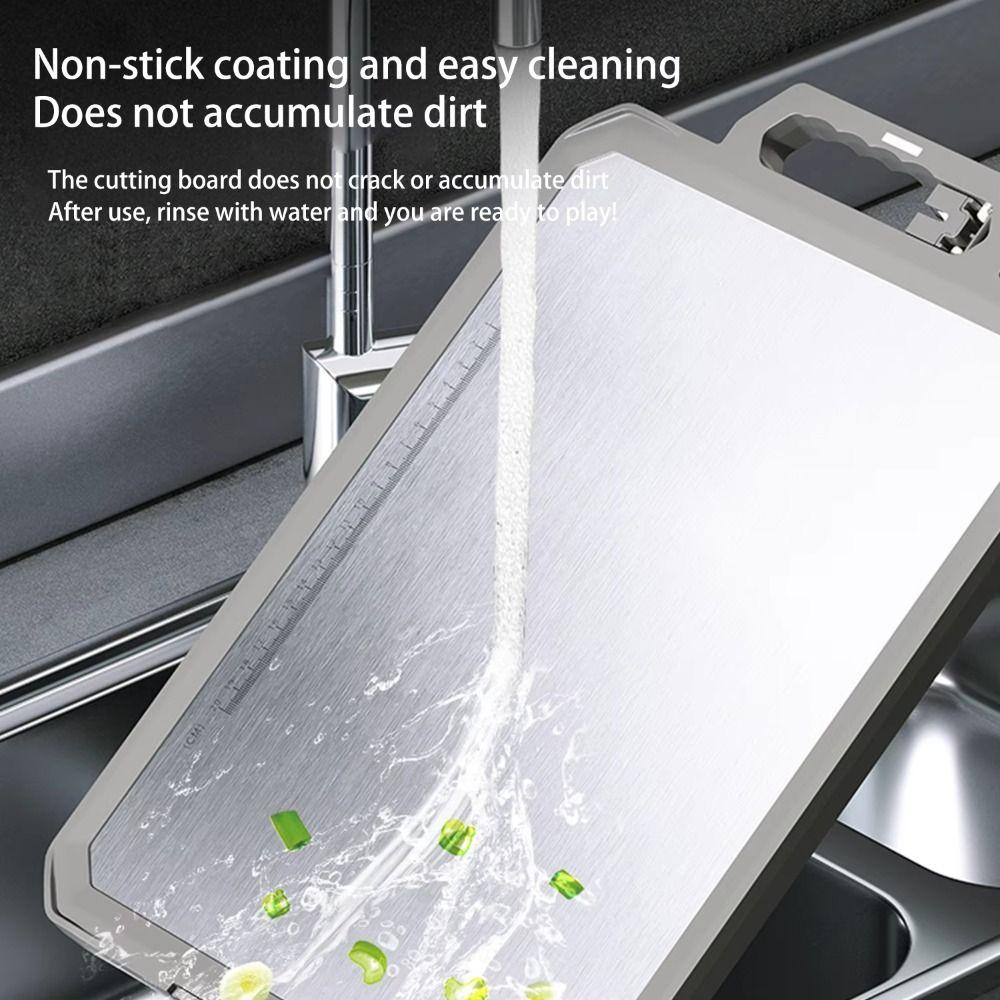 Double Sided Metal Cutting Board with Sharpener Chopping Mat Chopping Board  for Vegetables Fruits
