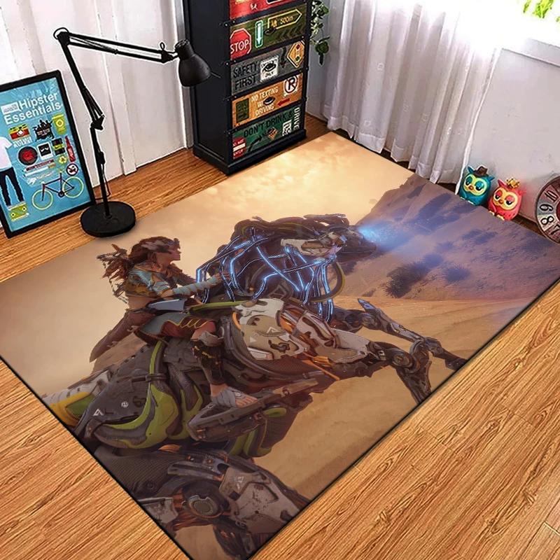 GAME Horizon Zero Dawn Large Area Rugs Carpet for Home Living Room Bedroom Sofa Doormat Kids Non-slip Floor Play Mat Sonic