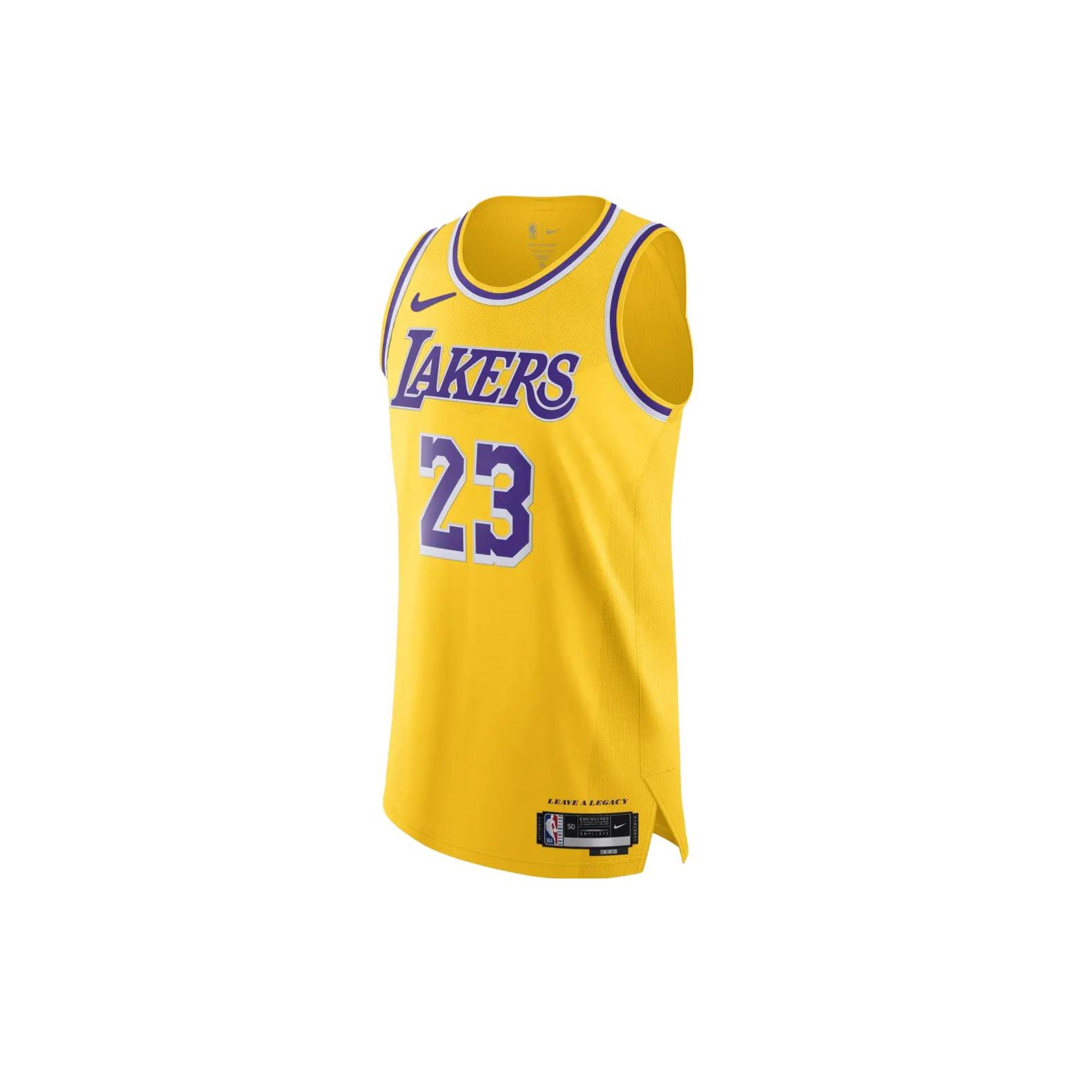 Nike Men s Los Angeles Lakers LeBron James Dri-FIT ADV NBA Authentic Jersey Amarillo DM6028-731 S