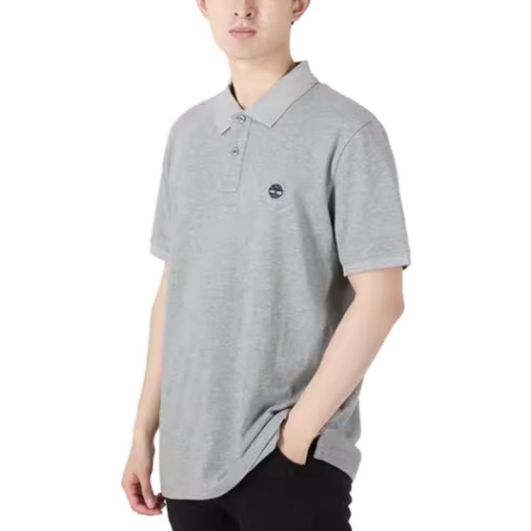 Timberland Casual Short Sleeve Polo Shirt Men polo shirts Gray A24H2-052