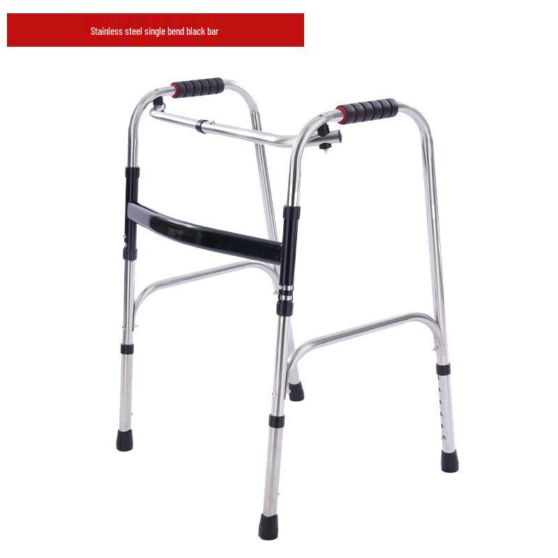 Stainless Steel Rollator Walker with Seat and Wheels - Rehabilitation Support Frame