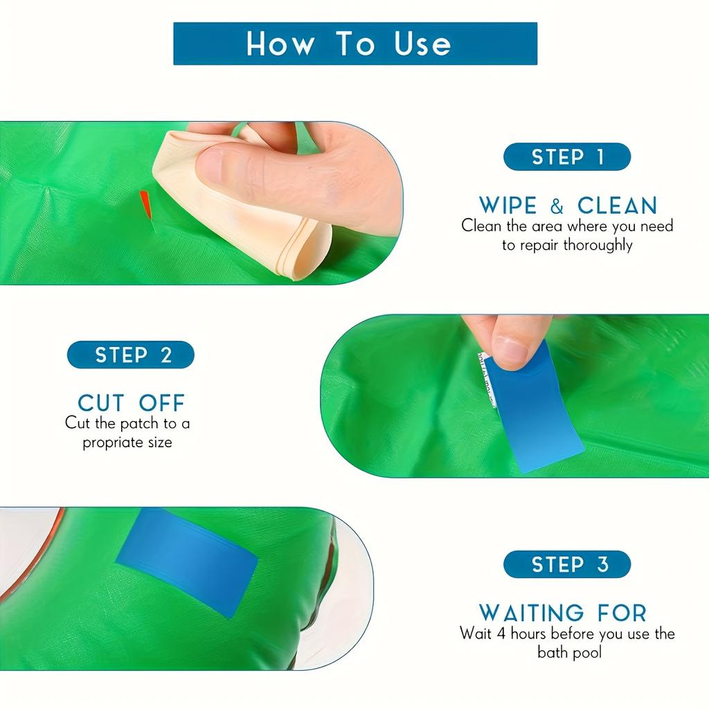 10/20 Pezzi Toppa Autoadesiva Sottomarina per Piscina, Kit di Riparazione per Piscina in PVC, Toppa di Riparazione Sottomarina per Piscina