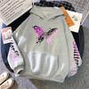 Colorful Heart & Butterfly Women's Fleece Hoodie - Autumn Casual Pullover with Pockets