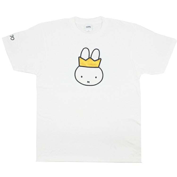 

miffy 70th Anniversary Appliqué T-shirt Gold & Black White L size