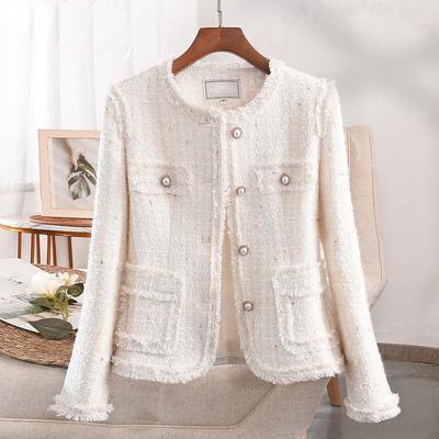Neue blaue Quaste, kleiner Duft, kurze, vielseitige Jacke für Damen im Frühling und Herbst, ausländischer Stil, kleines Temperament, Oberteil