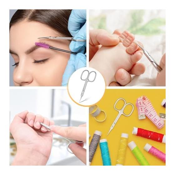 LIKENNY Cuticle Scissors, Extra Fine Curved Blade, Small Cuticle Care Scissors, Stainless Steel, Precision Tip, Multifunctional, For Nail