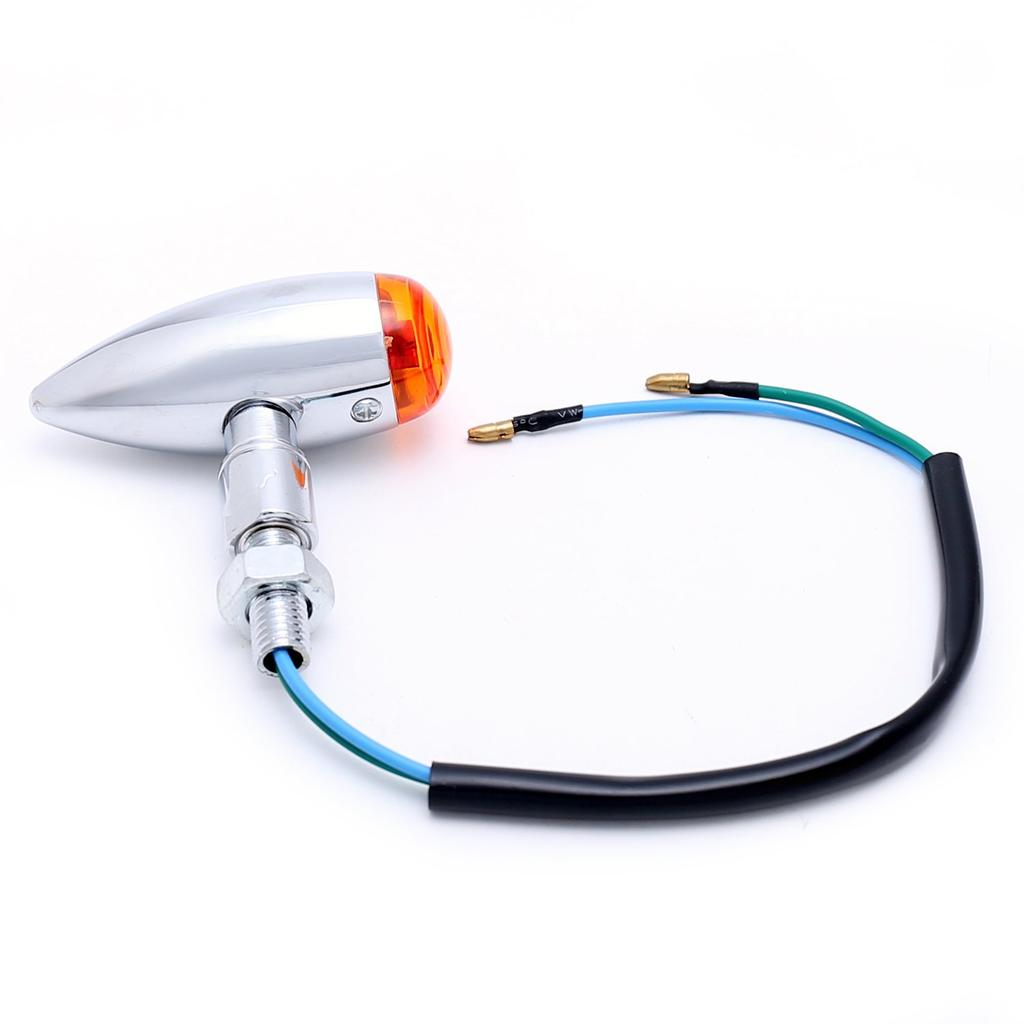 nakira 4pcs Custom Bullet American Shadow Dragster Magna Virago Motorcycle Turn Signals (Plated)