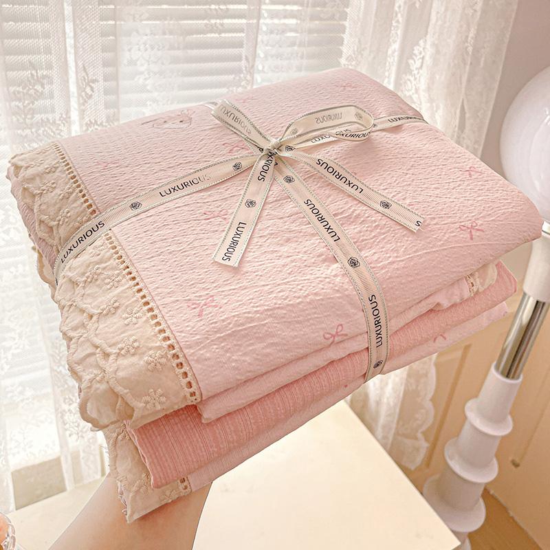 Ins Princess Bedding Set Floral Duvet Cover Set Flat Sheets Set Single Twin Double Size Bed Linen Set Back To School Season