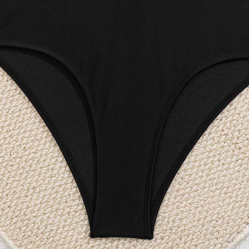 Women Mesh Sequin Strapless Swimsuit, Sexy Slim Fit Monokini, Beach Bathing Suit