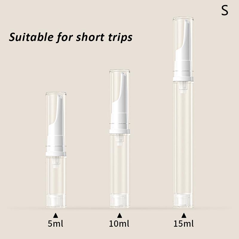 5/10/15Ml Clear Airless Vacuum Pump Bottle Cosmetic Eye Cream Travel Size Dispenser Refillable Containers Shampoo Toiletries