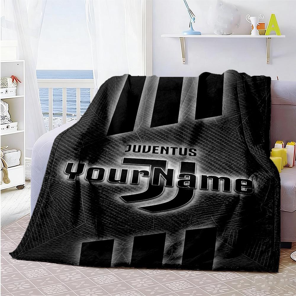 Juventus Customize Text Blanket Throw Personalized Blanket Soft Warm Cozy Great for Seaside Bedding Office Picnics for All Occasions