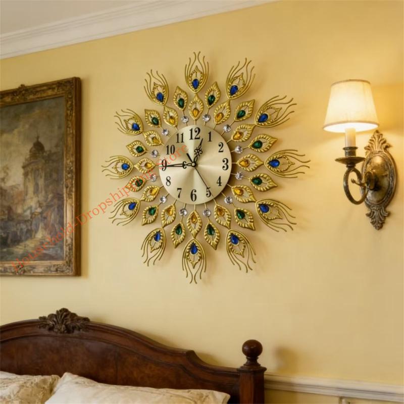 Luxury European Styles Quiet Art Clock With Design Modern Home Decors 85AD