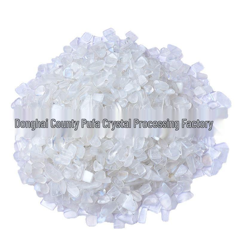 

Natural White Translucent Moonstone Chips for Aquarium Decoration 5mm 500g