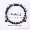 Woven Morse Code Bracelet 6mm Tiger's Eye Stone Black Frosted Code Bracelet Tiger's Eye Stone Morse Code Bracelet