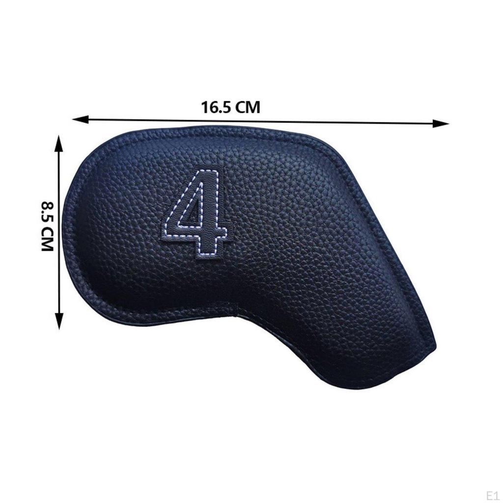 Golf Club Iron Cover Easy On and Off PU Leather Covers for Travel, Storage Multi