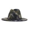 Autumn and winter men's and women's new letter digital printing big eaves hat fashionable British woolen belt jazz hat