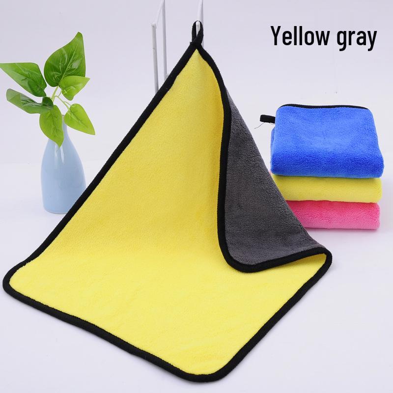 400g Coral Fleece Two-Color Towel 30x40cm - Thickened High-Density for Car Wash & Cleaning, Customizable Gift by IOGO