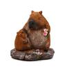 Detailed Resins Mother Child Capybara Miniature Figurine Animal Sculpture Ornament for Desktop and Garden Display Decors