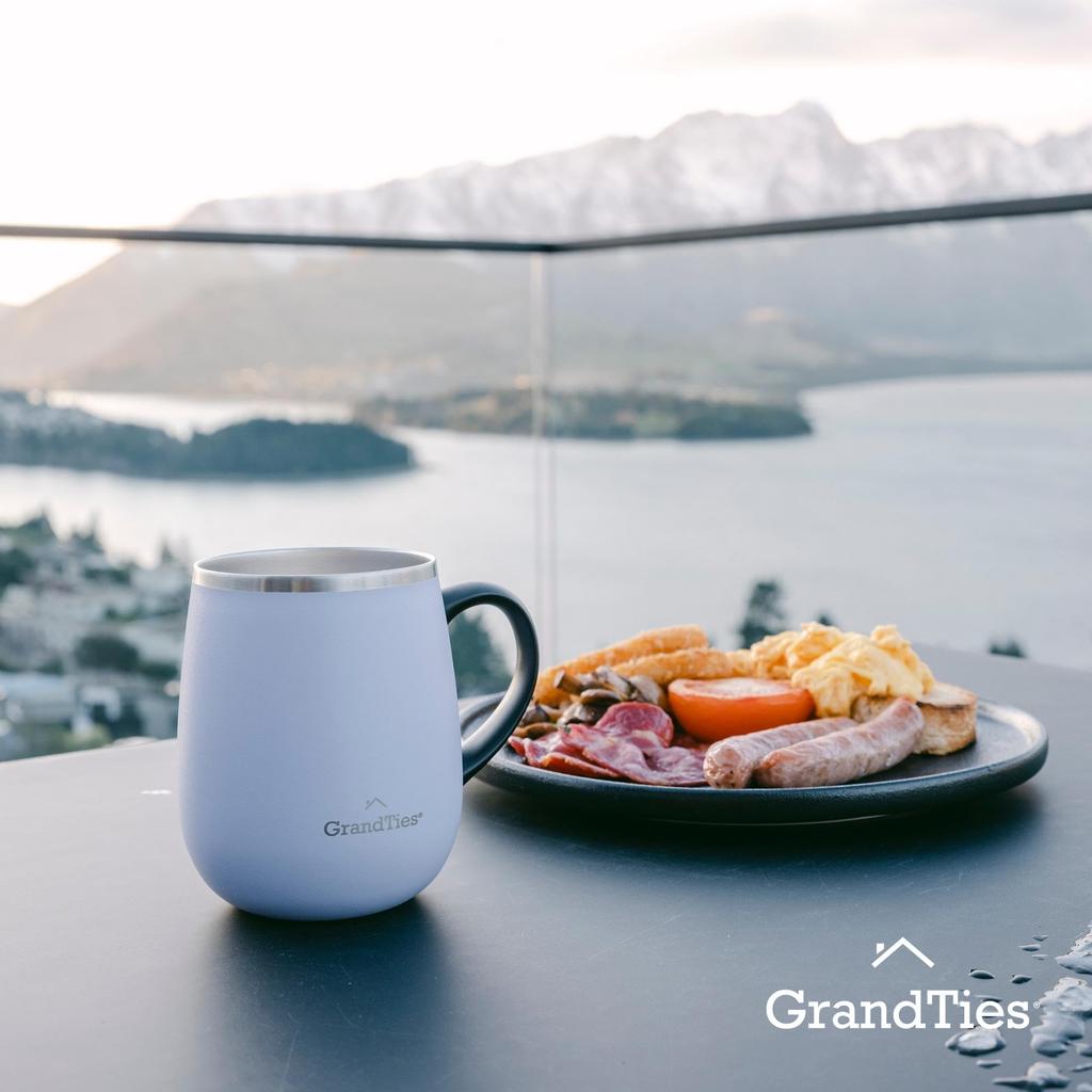 GRANDTIES Premium Vacuum Insulated Available In 19 with Sliding Stainless Steel Vacuum and Insulates Hot and Cold Popular In the Office Mug, 460ml,