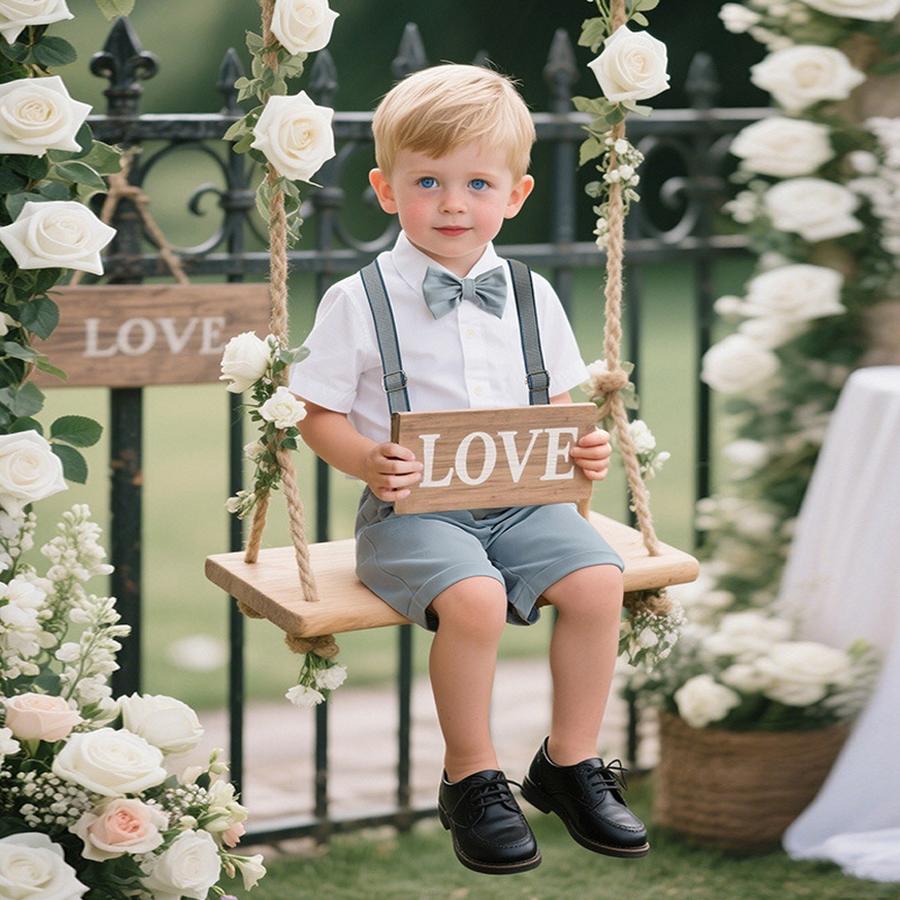 New Short Sleeve Shorts Vest Set Children's Clothing Boys Summer English Style Fashion Party Outfit