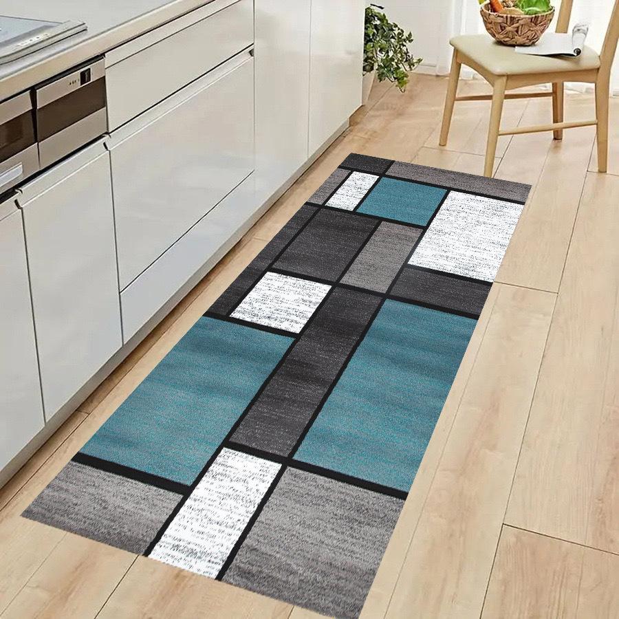 1/2 STÜCK Modernes Einfaches Küchenmatten-Set Langer Streifen Saugfähig Ölabsorbierend Fußmatte Haushalt Badezimmer Türmatte