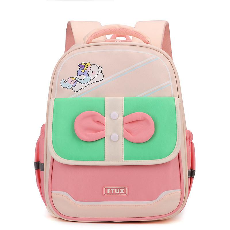Adorable Cartoon Nylon Backpack For Kids Large Capacity School Bag For Boys And Girls